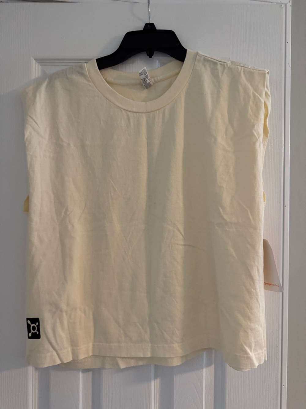 Orangetheory Ivory crop muscle Tank with Branded Orange Tag